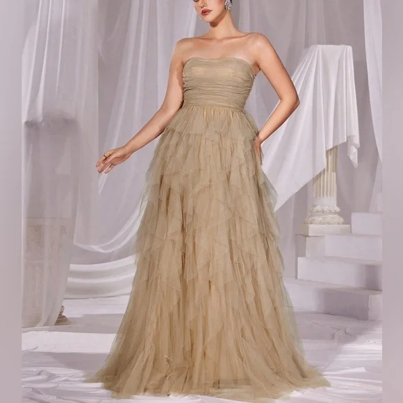 Dresses | Luxe Mesh Party Formal Wedding Bridesmaids Tube Gown Dress |  Poshmark